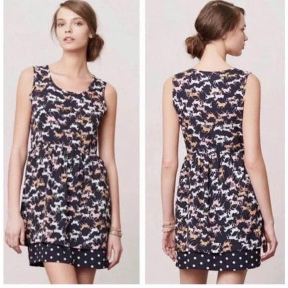 Anthropologie summer Black horse dress